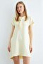 Scarf Detailed Crew Neck Dress - 3