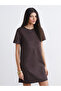 Original Oval Collar Mini Suede Look Dress - 2