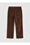 Brown Standard Fit Men's Velvet Trousers - 6