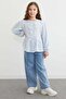 Striped Girls' Blouse with Bow Detail - 3