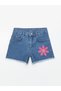 Trendlucky Girls' Jean Shorts with Flower Detail