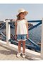 Trendlucky Girls' Jean Shorts with Lace Detail and Difference in Color - 2