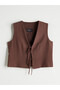 Trendlucky Women's Classic Vest with Bow in Linen Blend with a Difference - 5