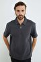 Zippered Polo Neck Piqué T-Shirt