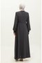 Lace detailed mevlana abaya 5069-06 smoked - 5