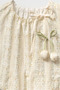 My Little One's Baby Girl Set with Floral Patterned Tunic and Denim Trousers - Cream - 5