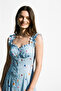 Floral Print Button Mini Dress - 7