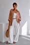Oversized Linen Textured 100% Cotton Single Pocketed Loose-Fitting Shirt KGT-KU3435 - 2