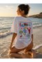 Striped Lobster Print T-Shirt, Women's Casual Crew Neck Short Sleeve Plain T-Shirt - 6