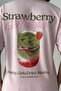 Crep Women's Strawberry Matcha Front and Back Printed Oversize T-Shirt 100% Cotton - 2