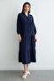 Fullamodest Half Buttoned High Collar Muslin Dress - 5