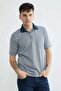 Patterned Buttoned Polo Collar Single Pocket T-Shirt