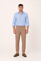 Men's Half Elastic Waist Zippered Mink Chino Pants - 2