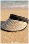 Women's Straw Visor Hat - Adjustable Sports and Beach Visor with Black Stripe (57-58 cm) (100% Paper) - 8