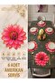 Star Flower Patterned Stain-Resistant Gardenia Fabric Digital Printing Laser Cut American Serving & Soup Plate 6 Pieces - 2