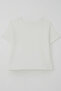 Girl's T-Shirt with Heart Emblem, Ages 9-14, Ecru - 3