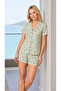 Summer Short-Sleeved, Buttoned, Ladybug Viscose Pajama Set with Shorts |   Modern and Stylish Home Clothing 7 - 4
