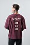 Men's Mercy Embroidered Washable Oversize T-Shirt Burgundy