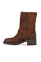 Tan Nubuck Women's Heeled Boots - 4