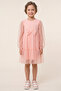 Girl's Tulle Dress Summer Balloon Sleeves with Bow