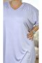 Angelic Stone Embroidered Short Sleeve Loose Fit Viscose Fabric Extra Large Size Bluz - 3