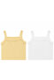 Baby Girl 2-Piece Crochet Bodysuit Set with Rope Straps, 100% Cotton, Openwork Rib and Plain Rib - 2