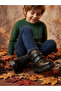 Genuine Leather Black Orthopedic Velcro Boys' Boots - 3