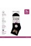 Women's 6 Pairs Cotton Booties Socks Seamless Large Butterfly Patterned Black Gray - 2