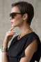 نظارات شمسية نسائية بلون بني صلب uv400 23040 c3 yk - 3