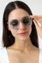 Women's uv400 square transparent sunglasses 23043 c1 green glass - 3