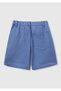 Boy's Aviator Blue Drawstring Waist Logo Embroidered Short Shorts - 2