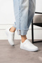 Casual Women's White Sneakers Lace-Up Lightweight Thick-Soled Breathable Walking Sneakers 1004 - 4