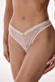 Beige V Model Lace Brazilian Panties