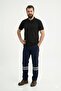Black Polo Collar Short Sleeve Work T-Shirt Combed Cotton Fabric - 3