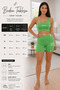 Women's Pistachio Green Single Shoulder Detailed Shorts Crop Set - 6