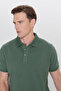 Men's Khaki 100% Cotton Non-Curling Pique Polo Collar Slim Fit Slim Fit T-Shirt - 6