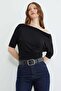 Bat Sleeve Boat Neck Blouse - 5