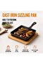 Cast Iron Mini Square Skillet with Wooden Sizzler Plate, 13cm - Perfect for Sizzling and Grilling - 7