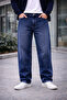 Jeans Men's Medium Baggy Fit Denim Trousers Blue