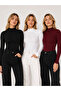 Set of 3 95% Cotton Half Turtleneck Sweat-Proof Breathable Long Sleeve Bodysuits