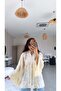 Butter Yellow Embroidered Shirt Kimono - 2