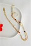 Multicolored Steel Anklet with Cube Beads - 7