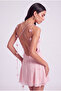 Floral Strap Chiffon Mini Melanie Dress Pink - 6