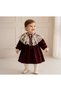 Vintage Baby Dress Queen Dress 3-Piece Set Baby Girl 100% Cotton Lined Velvet Babyshower-Birthday-Engagement - 3