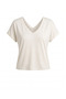 Ecru Front and Back V-Neck Soft T-Shirt - 2