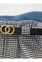 Girl's Knitwear Sweater Houndstooth Model Shorts Belt Black Socks Set of 4 - 5