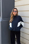 Navy Blue Stand Collar - Sweat Cardigan with Pockets and Zipper - 4