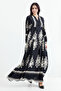 Women's Patterned Hijab Dress Z.Black 1010 - 3