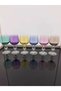 Set of 6 Hand Decorated Colorful Coffee Cups, Goblets, Bohemia Glass Water Cups - 2