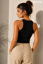 Halter Neck Ribbed Fit Women's Tank Top – Flexible Basic Summer Top - 3